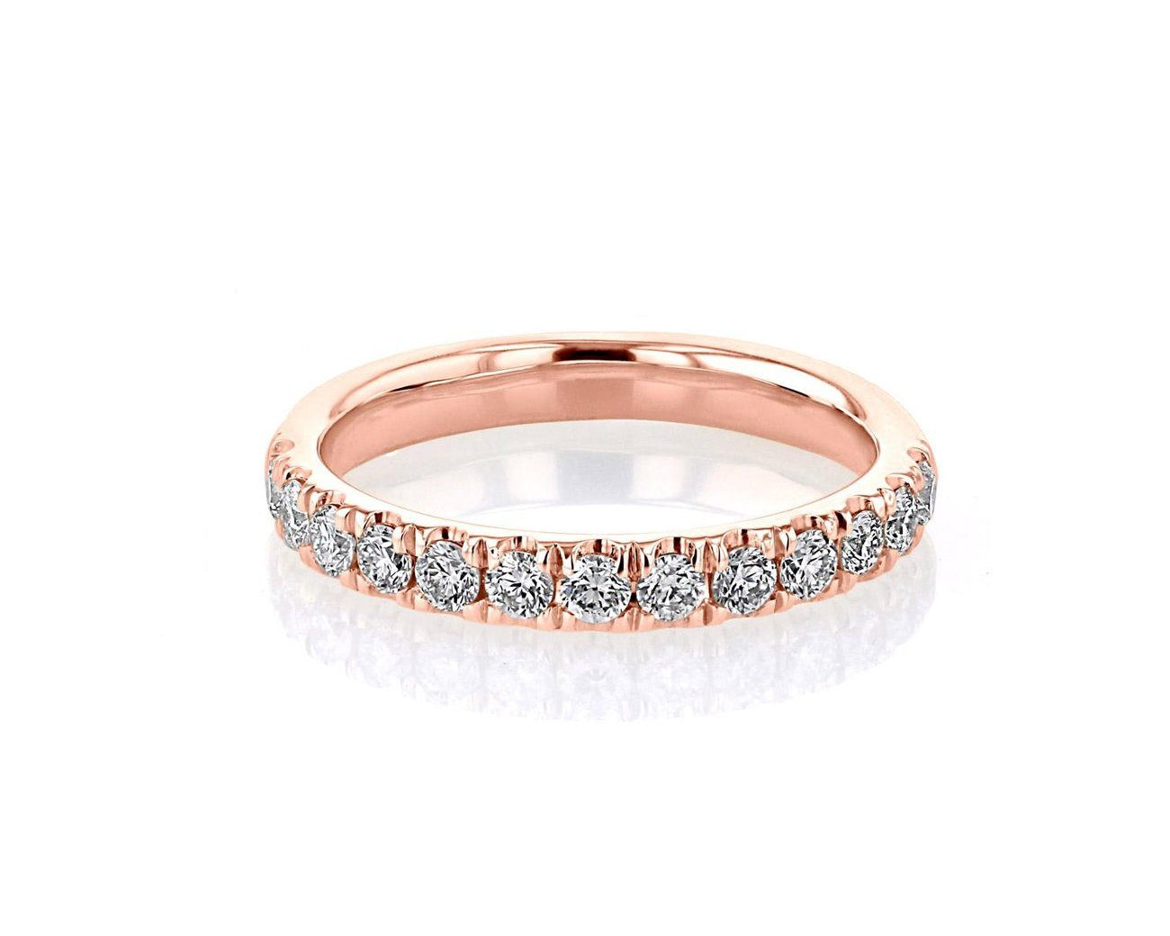 3mm Juliette Pavé Diamond Ring Ring Princess Bride Diamonds 3 14K Rose Gold 