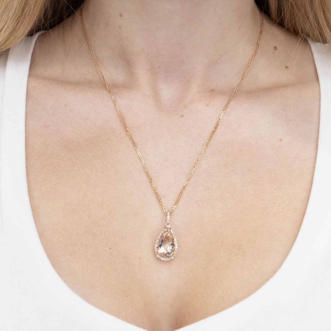 4.04ct Morganite Pendant Necklace Necklaces Princess Bride Diamonds 