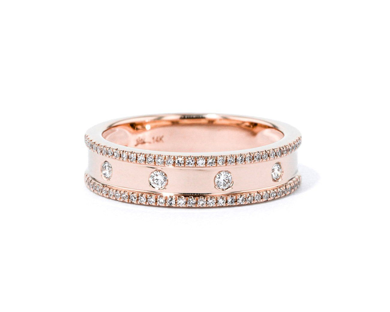 5.0mm Carter Diamond Ring Ring Princess Bride Diamonds 3 14K Rose Gold 