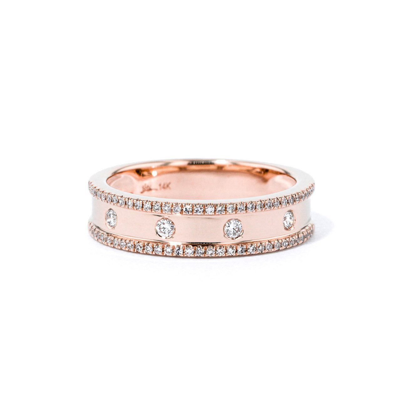 5.0mm Carter Diamond Ring Ring Princess Bride Diamonds 3 14K Rose Gold 