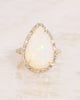 5.16ct Pear White Fire Opal Lynn Engagement Rings Princess Bride Diamonds 