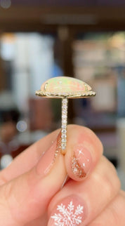 5.16ct Pear White Fire Opal Lynn - PBD Rings