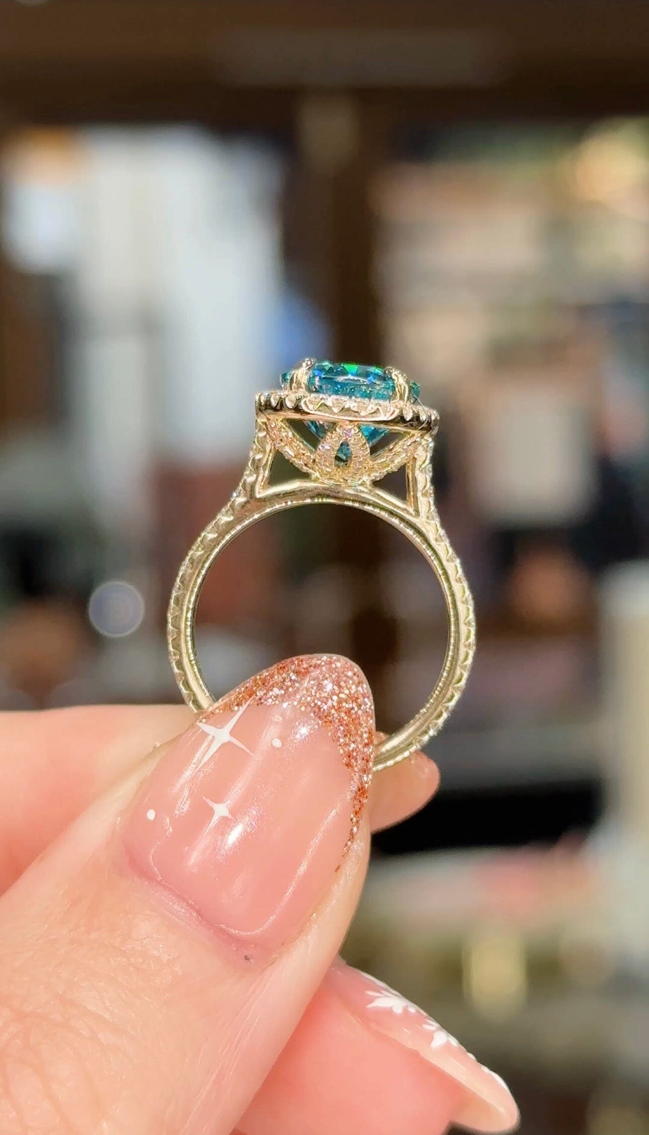 Blue zircon store promise ring