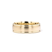 6.5mm Satin Finish Polish Edge Gold Ring - PBD Rings