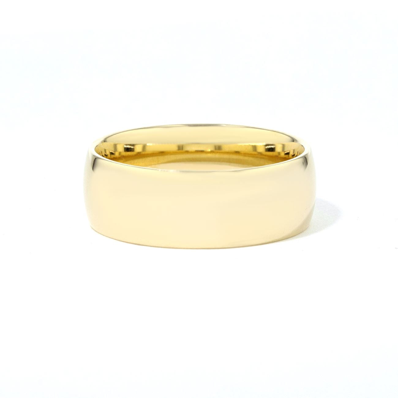 8.0mm Comfort Fit High Polish Band Rings Princess Bride Diamonds 6 14K Yellow Gold 