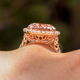 9.43ct Oval Peach Pink Morganite Ring with Filigree Engagement Rings Princess Bride Diamonds 