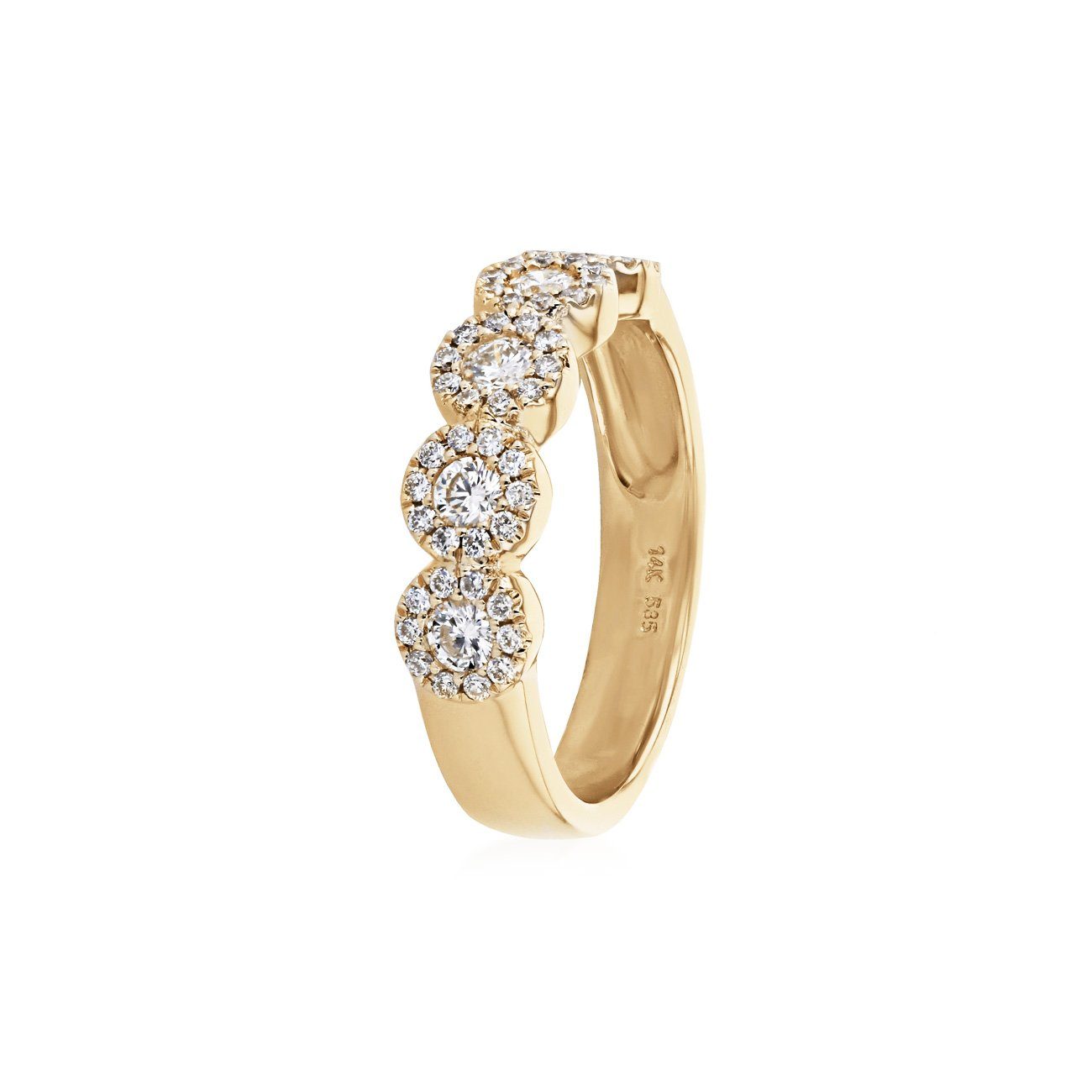 Alexis 5-Stone Halo Diamond Ring Ring Princess Bride Diamonds 