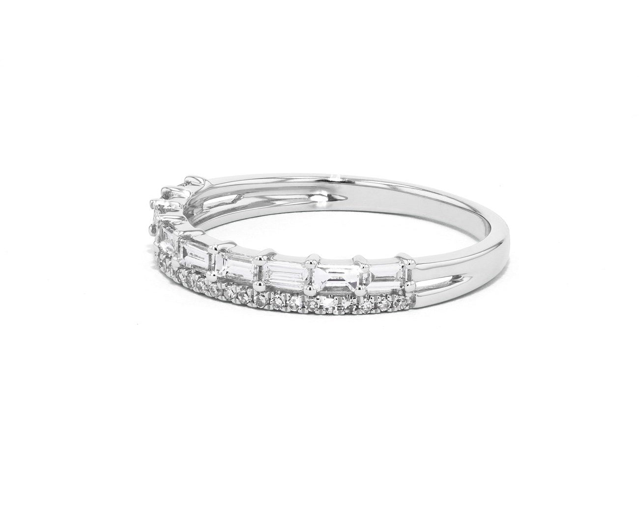 Baguette and Pavé Diamond Ring Ring Princess Bride Diamonds 