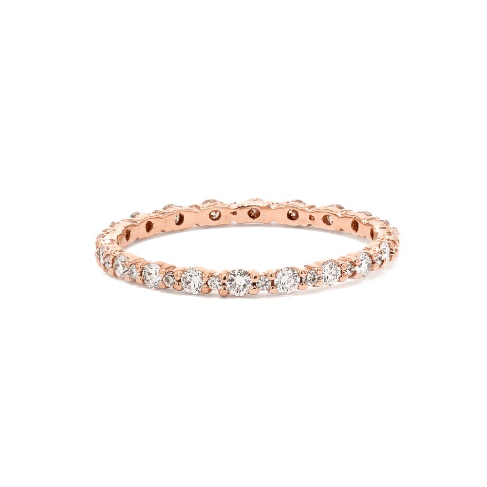 Big and Small Diamond Shared Prong Ring Ring Princess Bride Diamonds 3 18K Rose Gold 