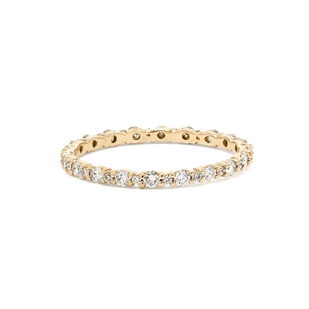 Big and Small Diamond Shared Prong Ring Ring Princess Bride Diamonds 3 18K Yellow Gold 