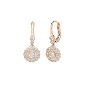 Claire Round Vintage Drop Earrings Fine Jewelry Earrings Princess Bride Diamonds 14K Rose Gold 