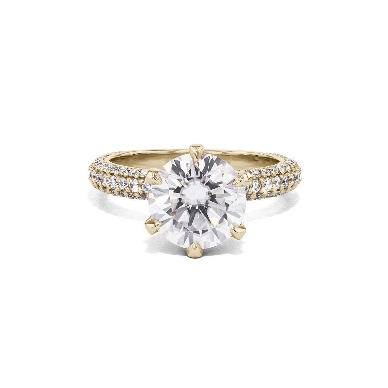 Crystal Round Engagement Rings Princess Bride Diamonds 4.5 14K Yellow Gold 