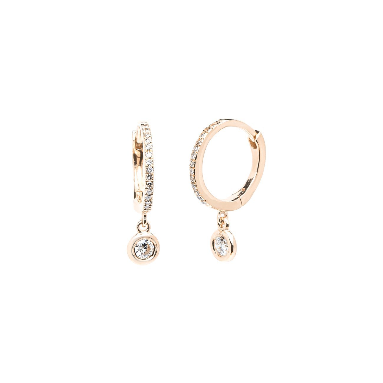 Diamond Drop Earrings Fine Jewelry Earrings Princess Bride Diamonds 14K Rose Gold 