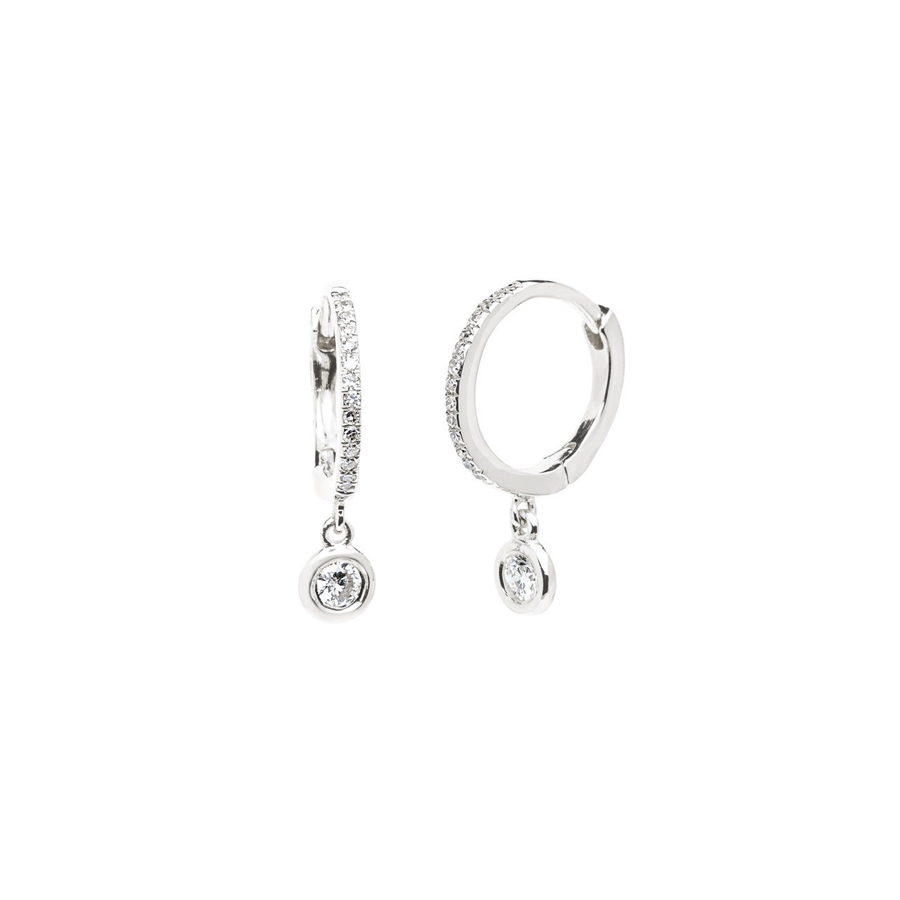 Diamond Drop Earrings Fine Jewelry Earrings Princess Bride Diamonds 14K White Gold 