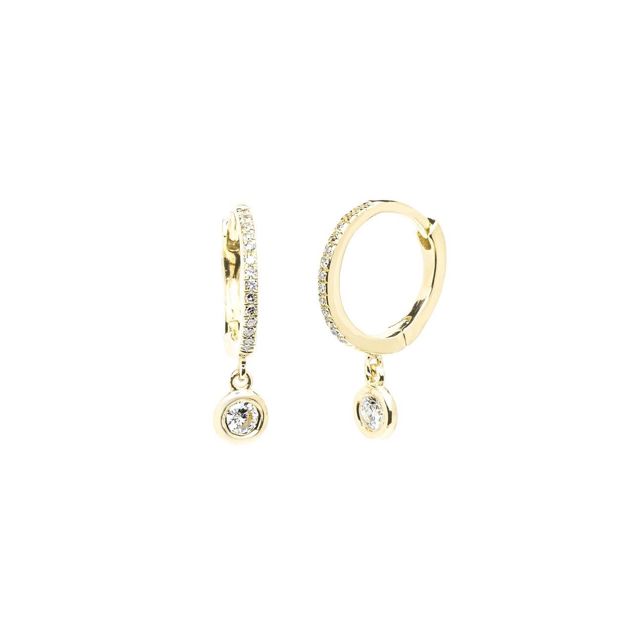 Diamond Drop Earrings Fine Jewelry Earrings Princess Bride Diamonds 14K Yellow Gold 