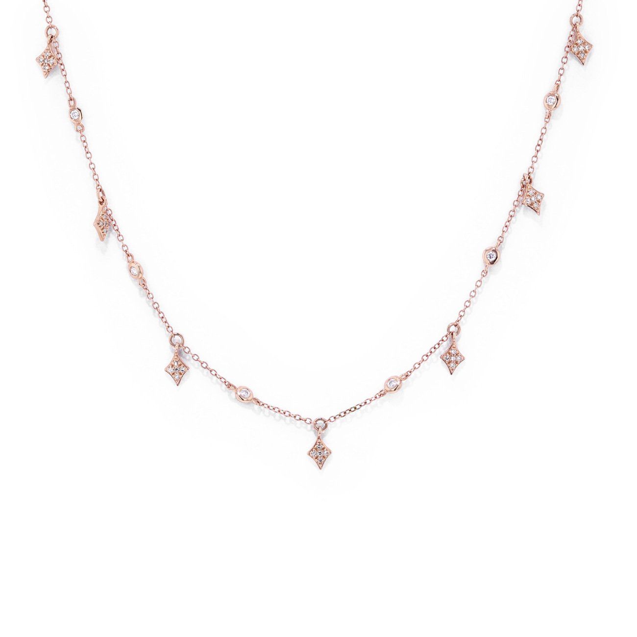 Diamond Drops Necklace Necklaces Princess Bride Diamonds 14K Rose Gold 