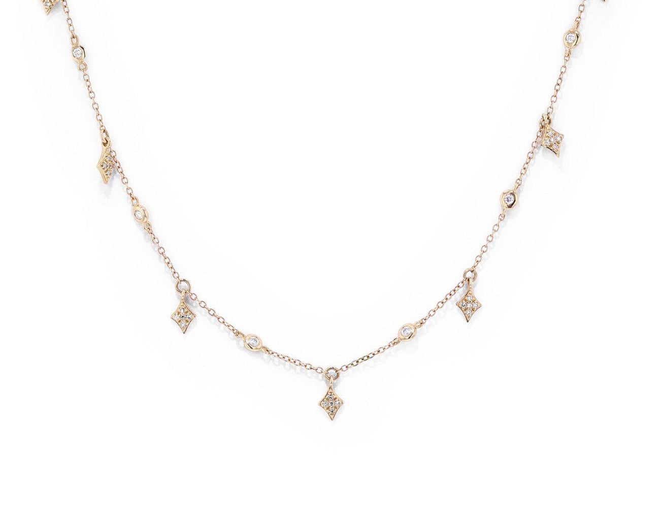 Diamond Drops Necklace Necklaces Princess Bride Diamonds 14K Yellow Gold 