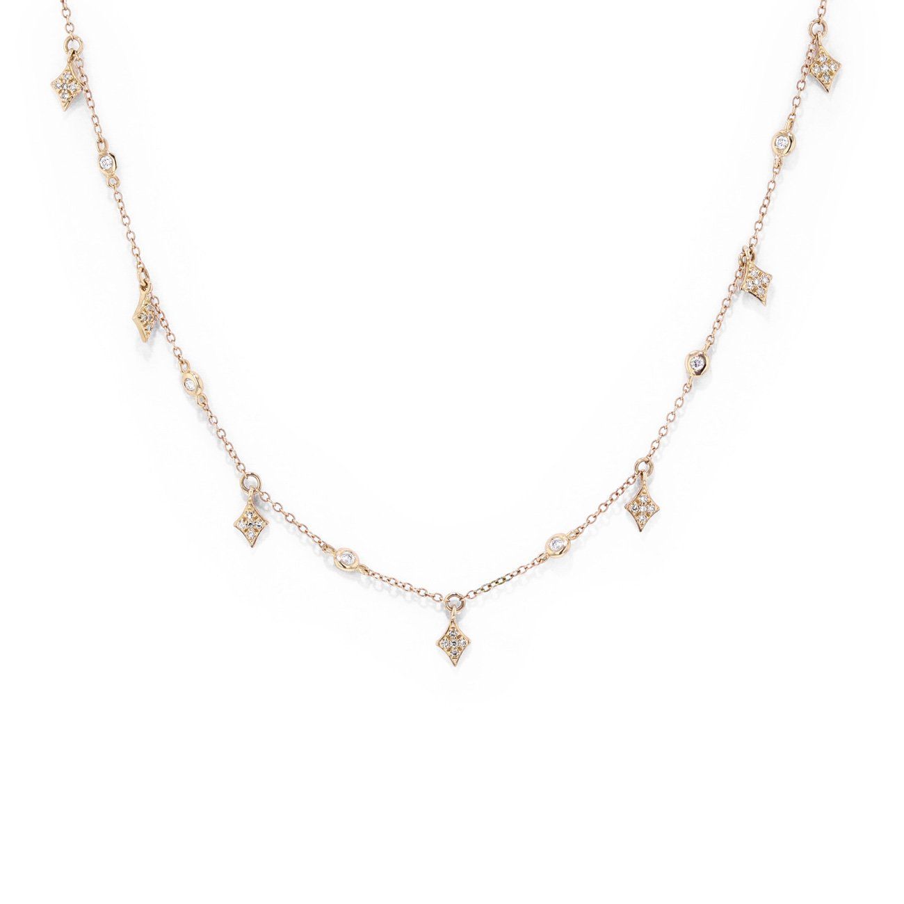 Diamond Drops Necklace Necklaces Princess Bride Diamonds 14K Yellow Gold 