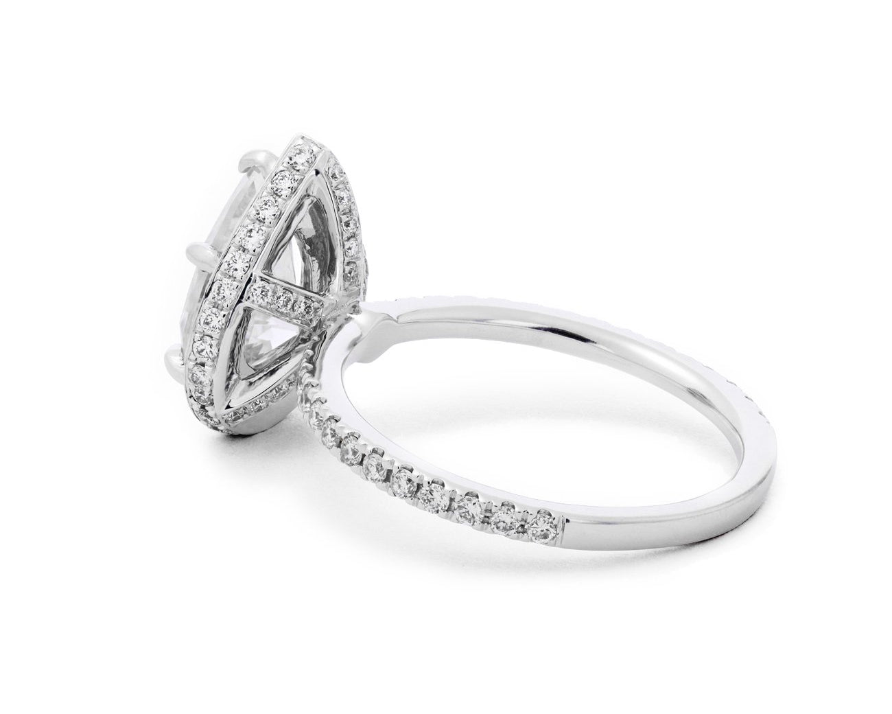 Double-Sided Halo Pear Engagement Rings Sarah Nicole 