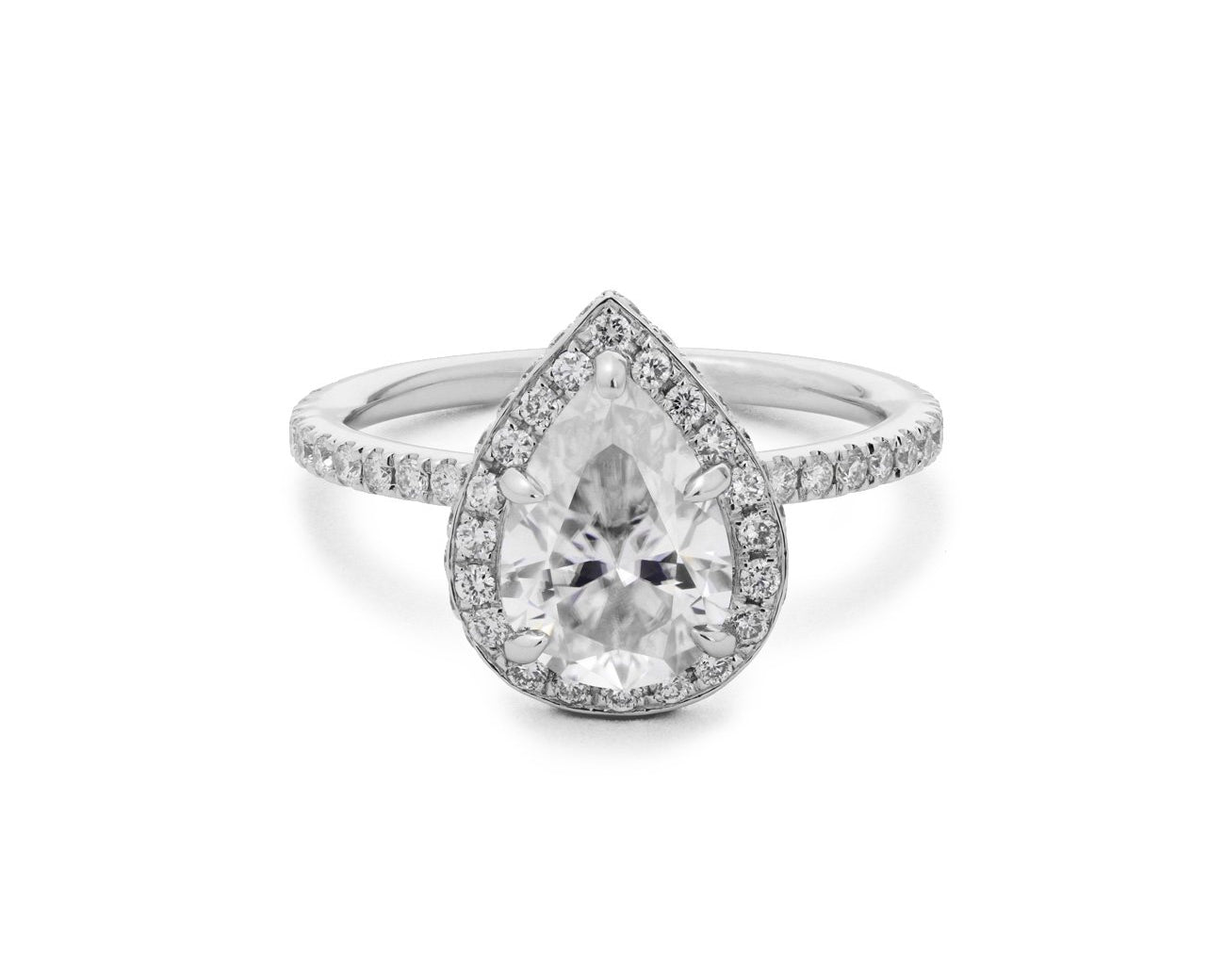 Double-Sided Halo Pear Engagement Rings Sarah Nicole 