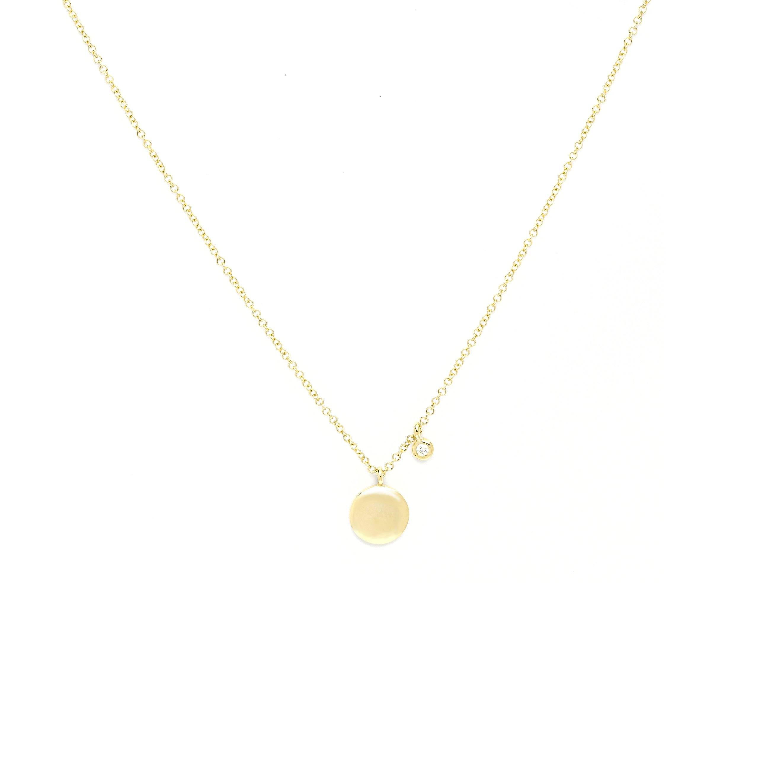 Gold Disk Necklace With Diamond Drop Necklaces Princess Bride Diamonds 