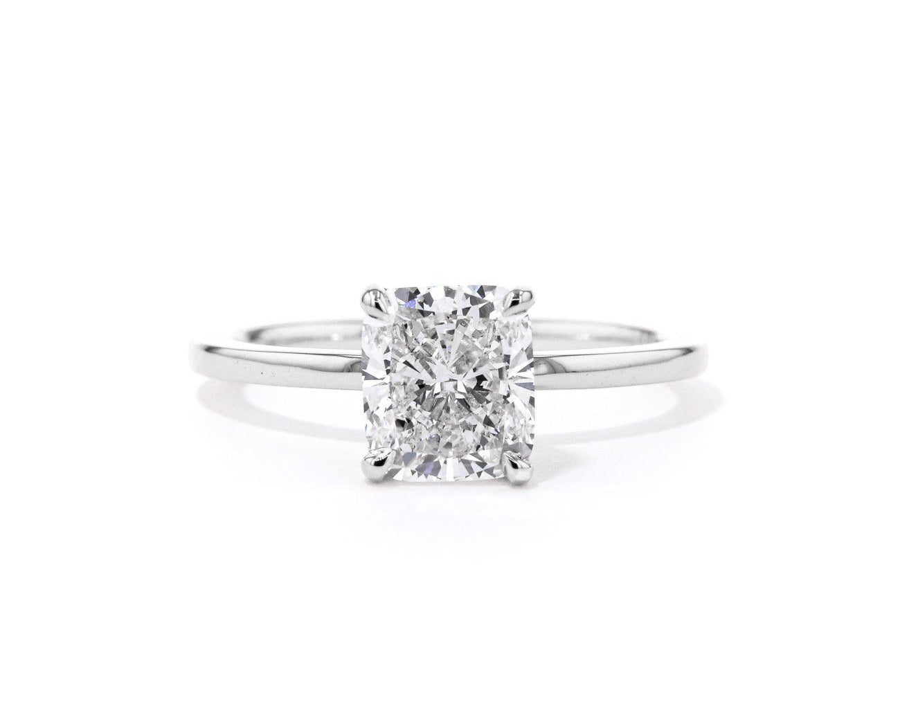 Kayla Cushion High Polish Engagement Rings Princess Bride Diamonds 3 14K White Gold 