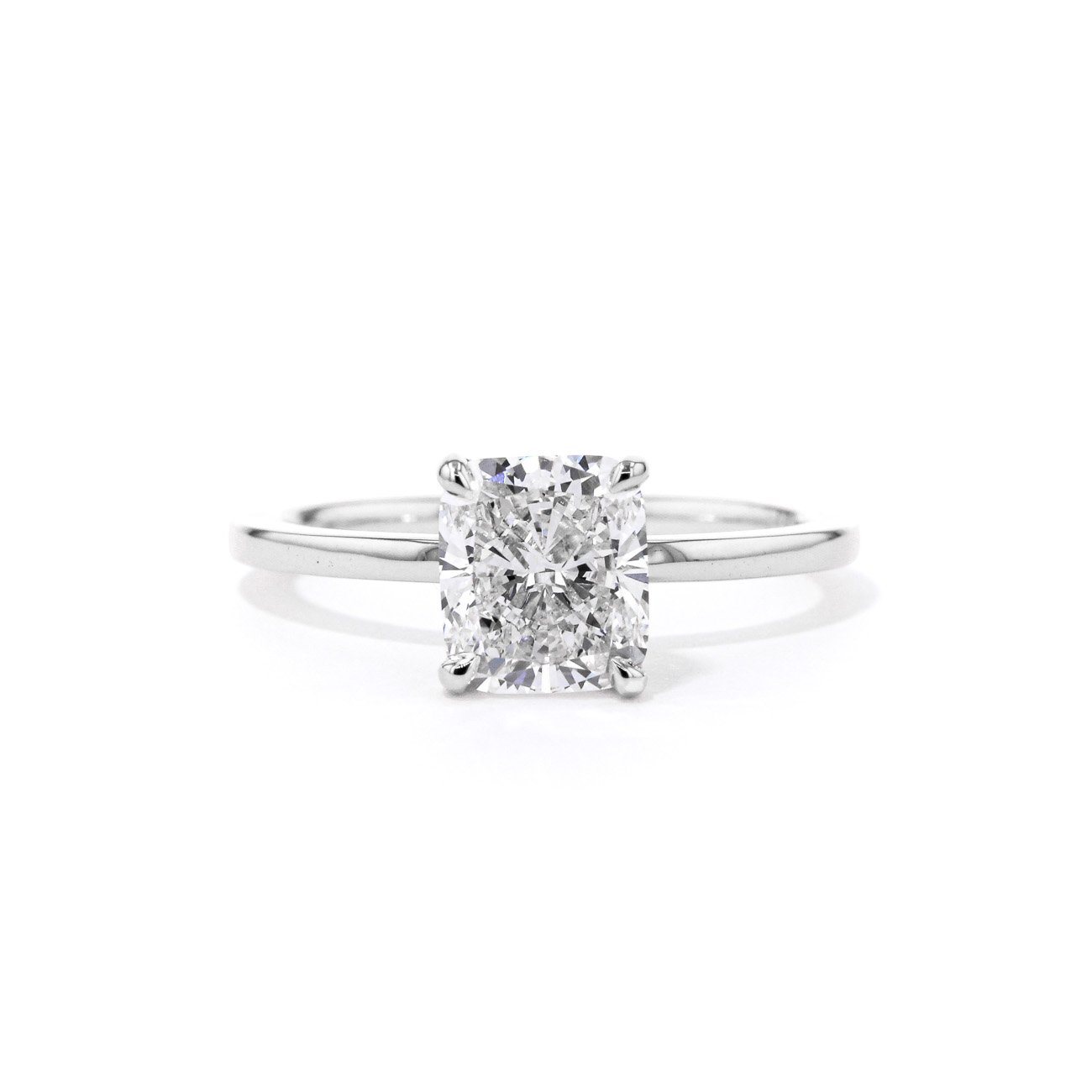 Kayla Cushion High Polish Engagement Rings Princess Bride Diamonds 3 14K White Gold 