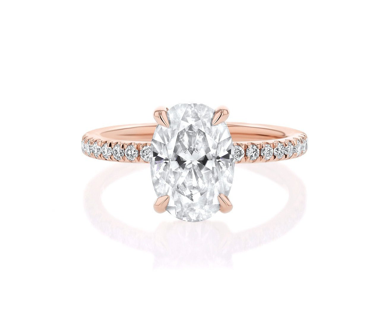 Kayla Oval Engagement Rings Sarah Nicole 3 14K Rose Gold 