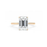 Leah Emerald Solitaire Engagement Rings Princess Bride Diamonds 3 14K Rose Gold 