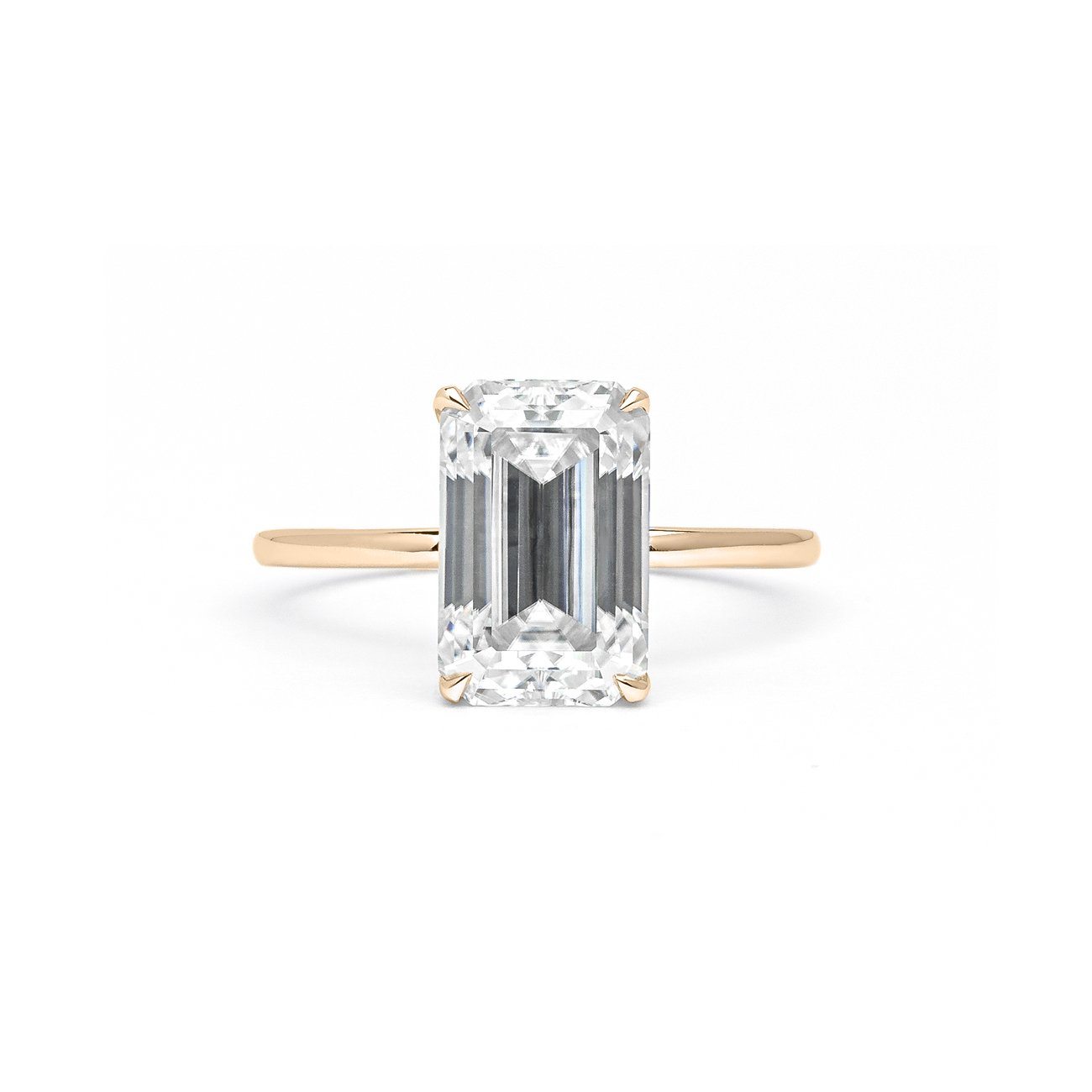Leah Emerald Solitaire Engagement Rings Princess Bride Diamonds 3 14K Rose Gold 