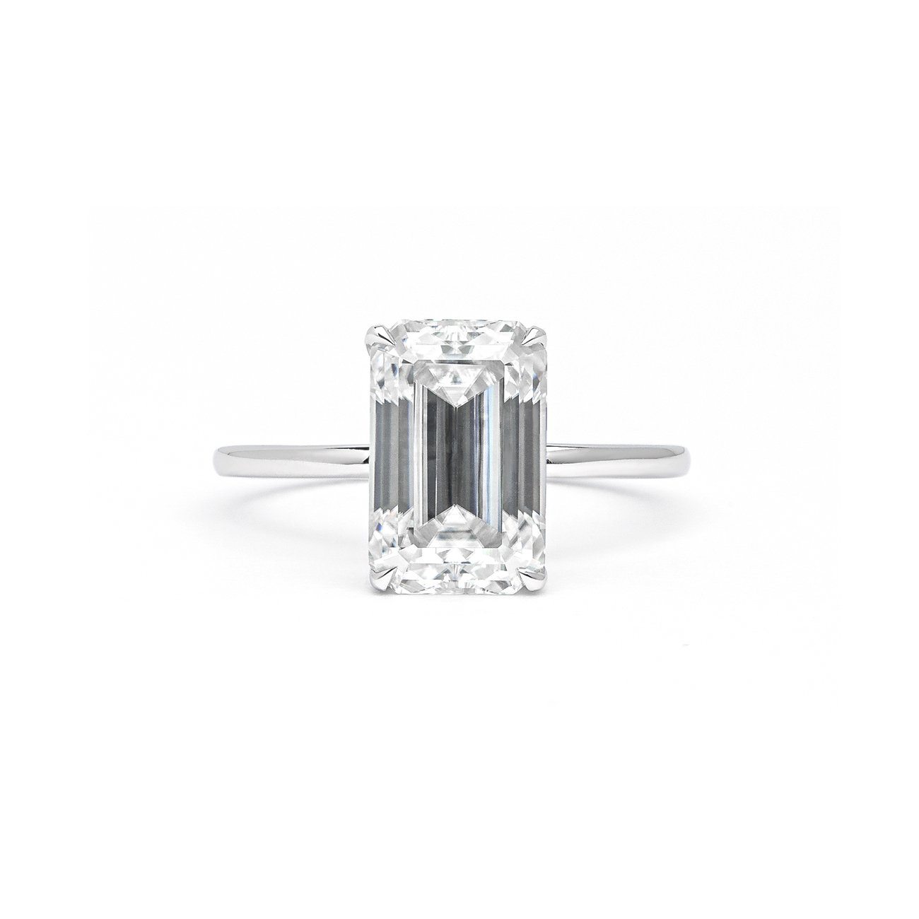 Leah Emerald Solitaire Engagement Rings Princess Bride Diamonds 3 14K White Gold 