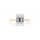 Leah Emerald Solitaire Engagement Rings Princess Bride Diamonds 3 14K Yellow Gold 