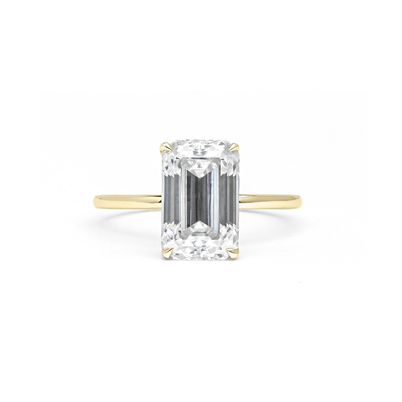 Leah Emerald Solitaire Engagement Rings Princess Bride Diamonds 3 14K Yellow Gold 