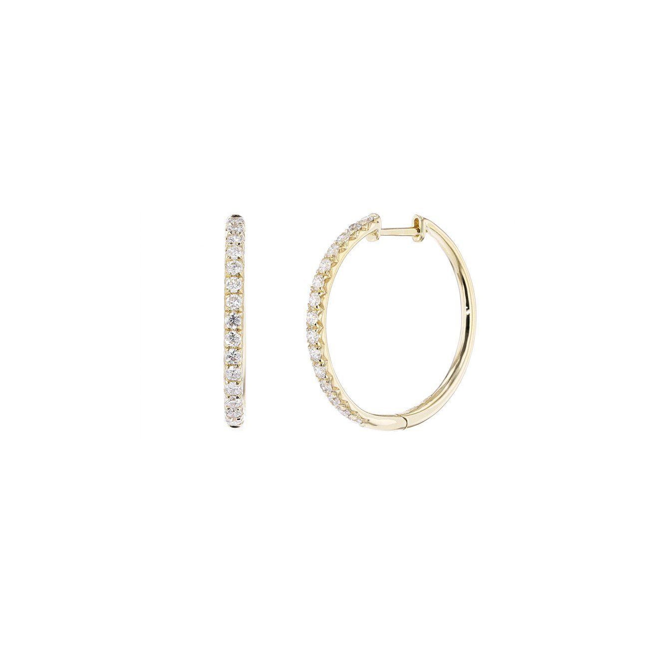 Medium Pavé Diamond Hoops Fine Jewelry Earrings Princess Bride Diamonds 