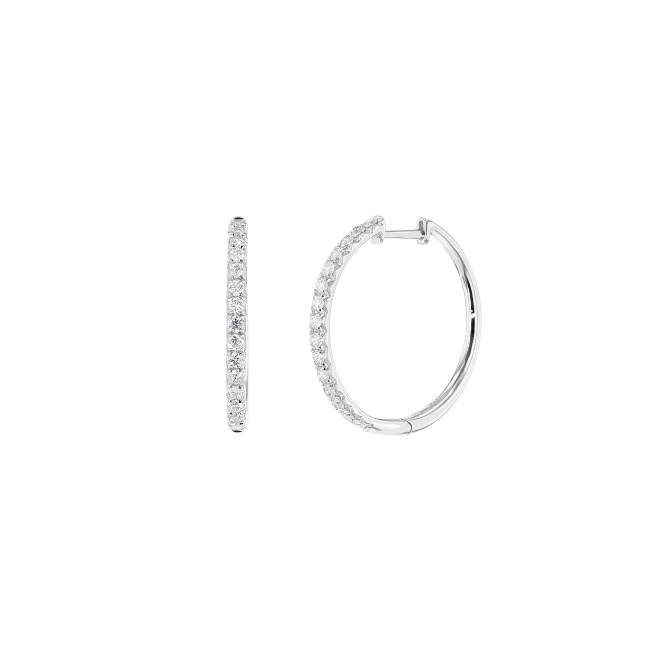 Medium Pavé Diamond Hoops Fine Jewelry Earrings Princess Bride Diamonds 
