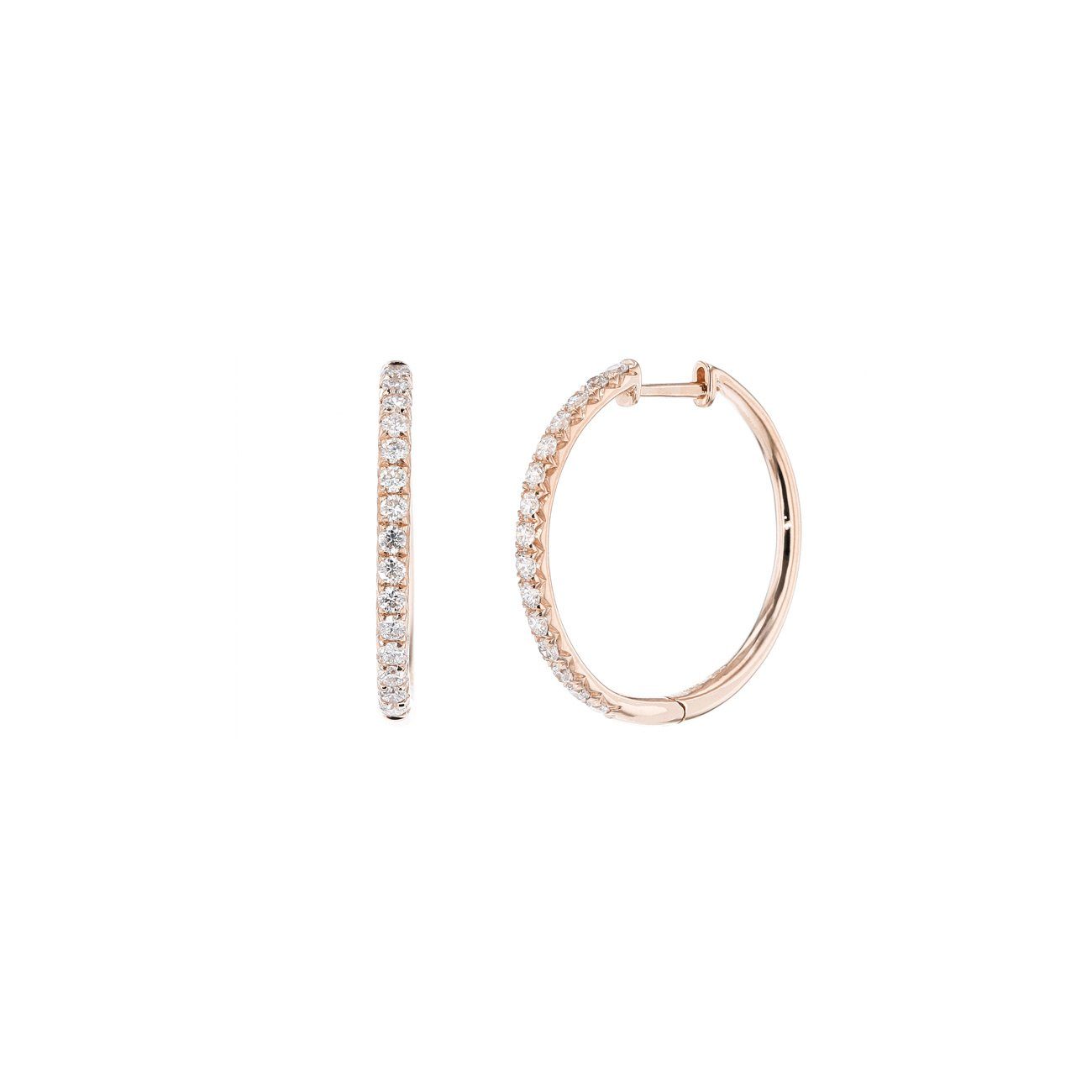 Medium Pavé Diamond Hoops Fine Jewelry Earrings Princess Bride Diamonds 