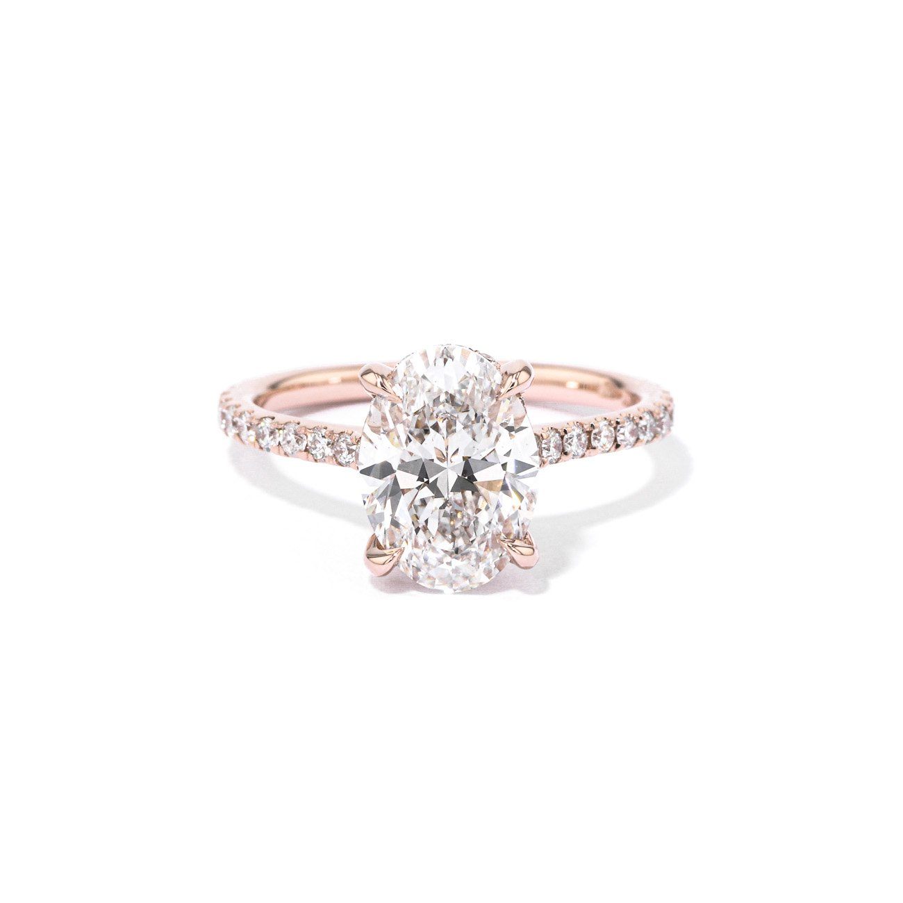 Michelle Oval Engagement Rings Princess Bride Diamonds 3 14K Rose Gold 