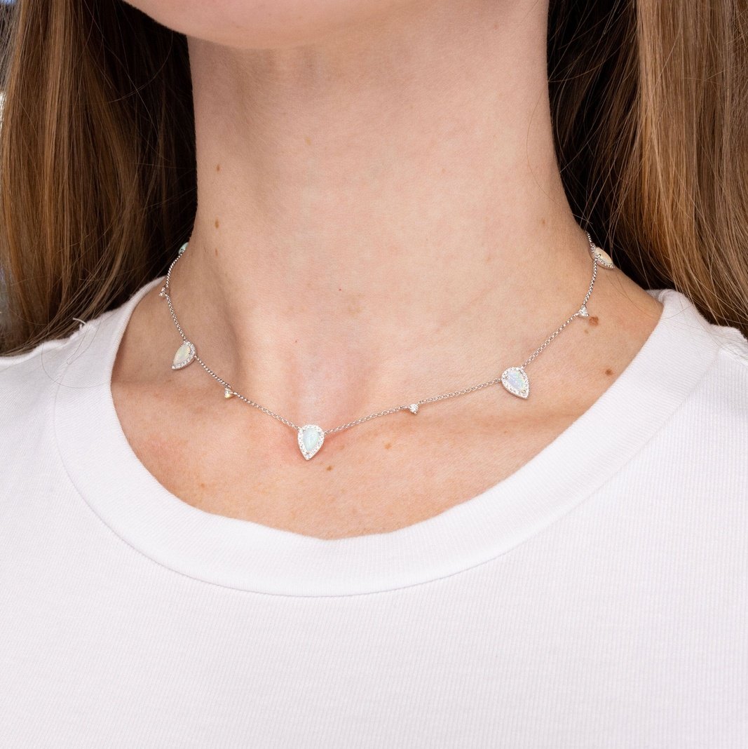 Opal & Diamond Necklace Necklaces Princess Bride Diamonds 