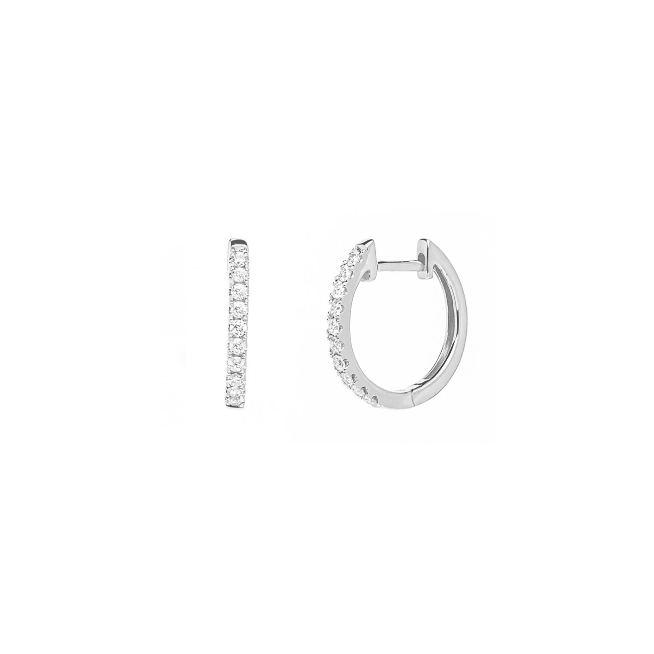 Pavé Diamond Huggie Hoops Fine Jewelry Earrings Princess Bride Diamonds 