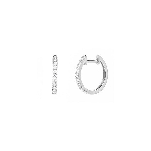Pavé Diamond Huggie Hoops Fine Jewelry Earrings Princess Bride Diamonds 