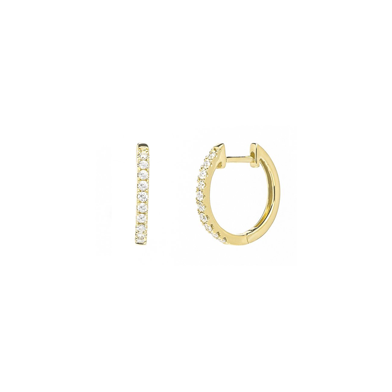 Pavé Diamond Huggie Hoops Fine Jewelry Earrings Princess Bride Diamonds 