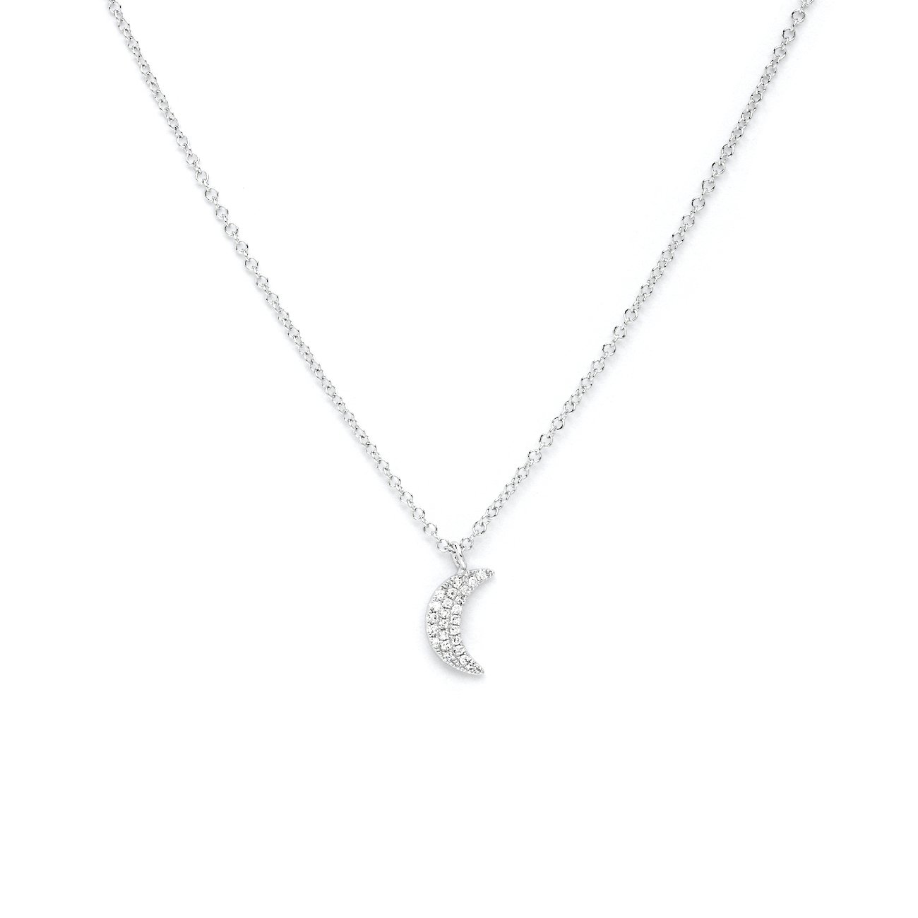 Pavé Diamond Moon Necklace Necklaces Princess Bride Diamonds 