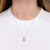 Pear Blue Sapphire & Diamond Necklace Necklaces Princess Bride Diamonds 