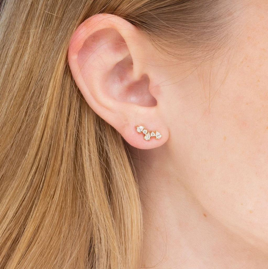 Pear Diamond Climber Earrings Earrings Princess Bride Diamonds 