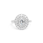 Peony Oval Engagement Rings Princess Bride Diamonds 3 14K White Gold 