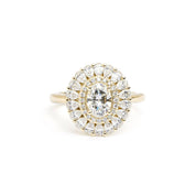Peony Oval Engagement Rings Princess Bride Diamonds 3 14K Yellow Gold 