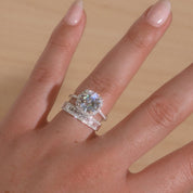 Petite Baguette and Round Diamond Ring Ring Princess Bride Diamonds 