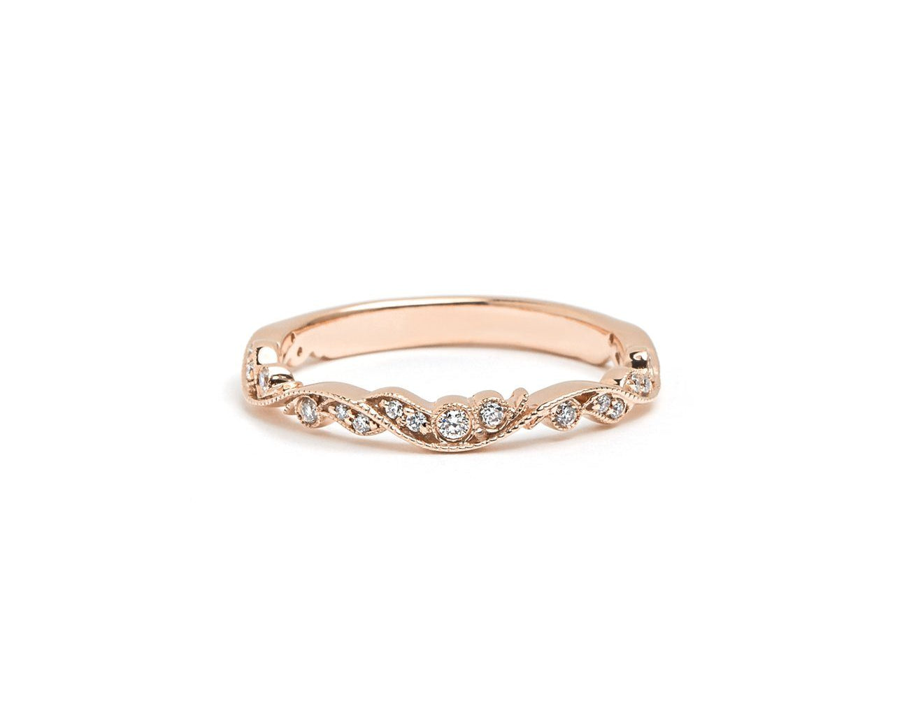Rosette Diamond Ring Ring Princess Bride Diamonds 3 14K Rose Gold 