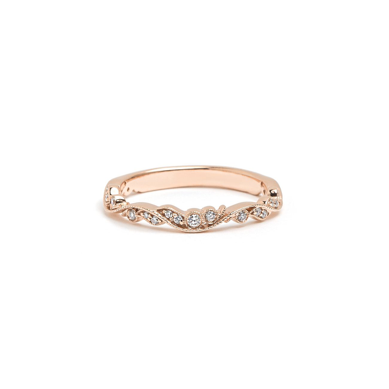Rosette Diamond Ring Ring Princess Bride Diamonds 3 14K Rose Gold 
