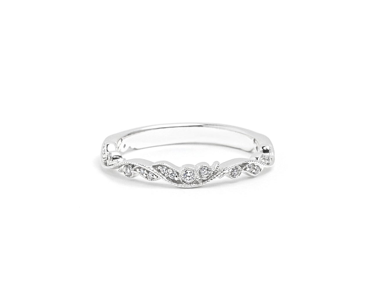 Rosette Diamond Ring Ring Princess Bride Diamonds 3 14K White Gold 
